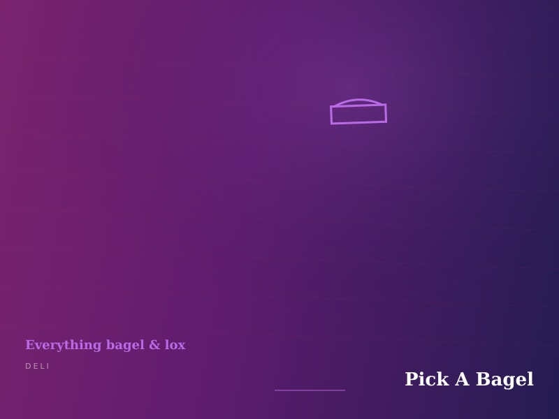Pick A Bagel
